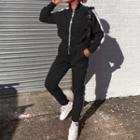 Set: Plain Zip-up Jacket + Plain Sweat Pants