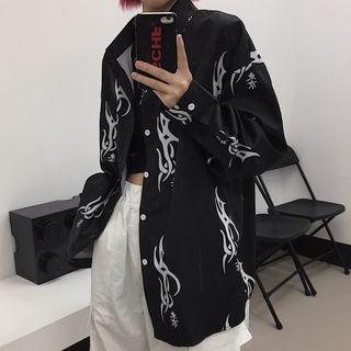 All Over Pattern Shirt Black & White - One Size