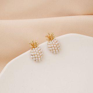 Faux Pearl Pineapple Earring 1 Pair - E2866 - As Shown In Figure - One Size