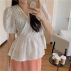 Short-sleeve Lace Blouse / Midi Skirt