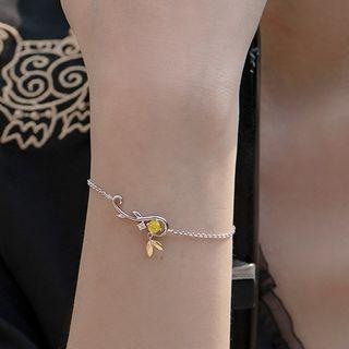 Rhinestone Alloy Branches Bracelet 1 Piece - Silver - One Size