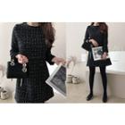 Round-neck Tweed A-line Dress