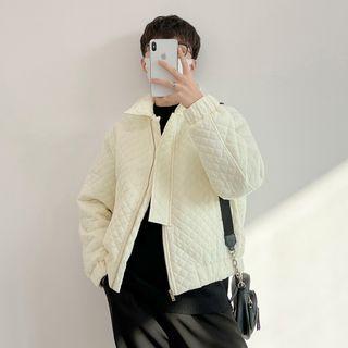Collared Quilted Zip-up Jacket