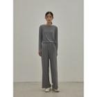 Band-waist Wide-leg Sweat Pants