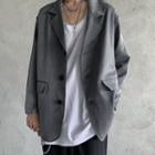 Plain Long-sleeve Blazer Jacket