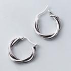 925 Sterling Silver Twisted Hoop Earring 1 Pair - S925 Silver - One Size