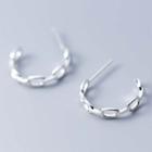 925 Sterling Silver Chain Open Hoop Earring S925 Silver - 1 Pair - Silver - One Size