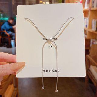 Adjustable Chain Necklace B017 - Silver - One Size