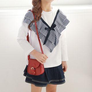 Family Matching Long-sleeve Striped Panel Top