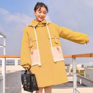 Detachable Hood Buttoned Coat
