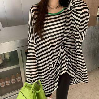 Stripe Oversized T-shirt Black & White Stripe - One Size