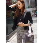 Contrast-cuff 3/4-sleeve Slim-fit Blazer