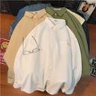 Plain Pocket Long-sleeve Top