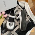 Platform Wedge Heel Heart Mary Jane Shoes
