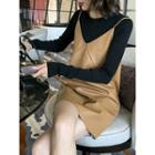Faux-leather Sleeveless Mini Dress