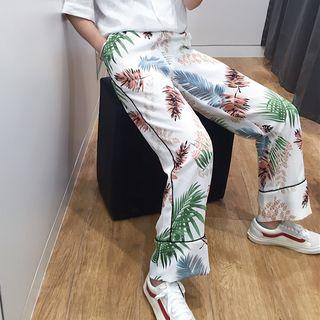 Print High-waist Wide-leg Pants