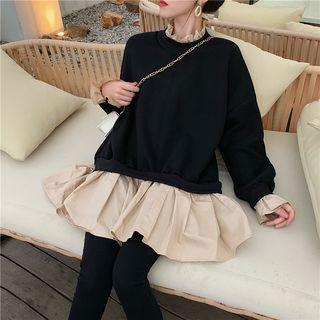 Mock Two-piece Mini Pullover Dress As Shown In Figure - One Size