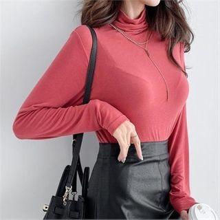Turtle-neck Silky Top