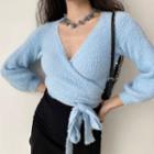V-neck Sweater Light Blue - One Size