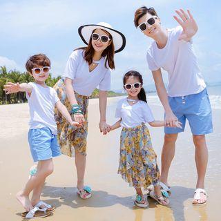 Family Matching Short-sleeve Top / Skirt / Shorts