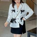 Contrast Bow Blazer
