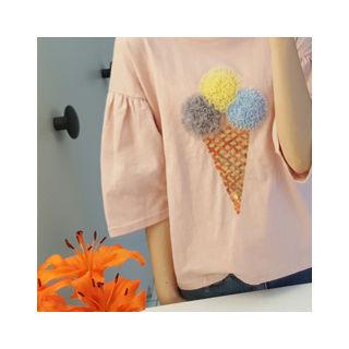 Icecream Appliqu  T-shirt