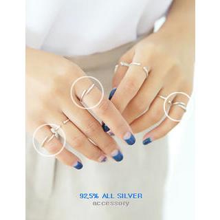 Set Of 5: Silver Rings