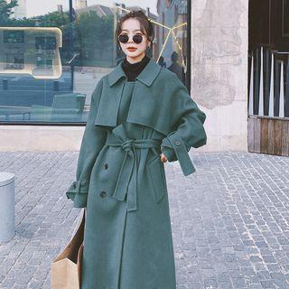 Double-breasted Notch Lapel Midi Coat