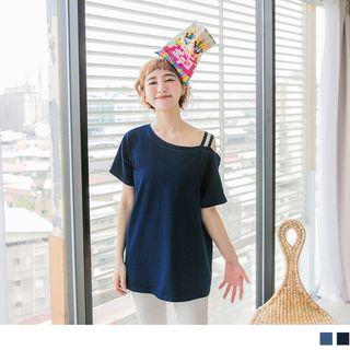Couple Matching One Shoulder Short Sleeve Top