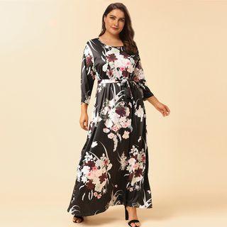 Floral Printed Tie-waist Shift Dress