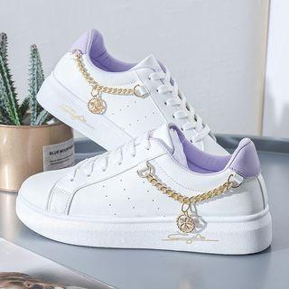 Chain Accent Lace-up Sneakers