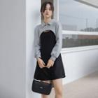 Set: Strappy A-line Dress + Shrug