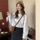 Ribbon Blouse Khaki - One Size