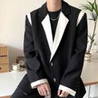 Two-tone Plain Blazer