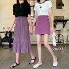 Plain A-line Skirt / Midi Skirt