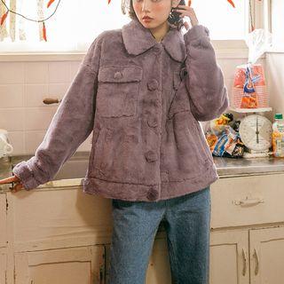 Furry Snap-buttoned Jacket