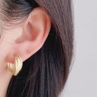 Layered Alloy Cuff Earring 1 Pair - Clip On Earring - Gold - One Size