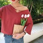 V-neck Ring Detail Short-sleeve Top
