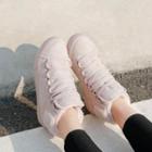 Furry Trim Lace Up High Top Sneakers