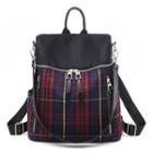 Plaid Faux Leather Panel Backpack