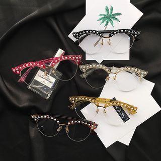 Faux Pearl Cat Eye Glasses