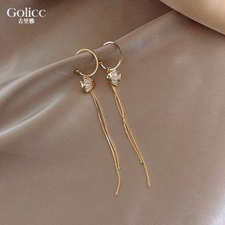 Fish Drop Earring 1 Pair - Gold - One Size