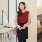 Mock Two-piece Floral Blouse