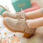 Block Heel Lace-up Shoes