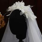 Wedding Mesh Bow Headband White - 60 To 80cm