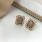 Square Metallic Earrings Gold - One Size