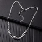 Chunky Chain Pendant Stainless Steel Necklace Silver - One Size