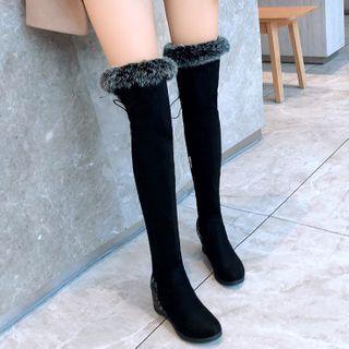 Wedge Fluffy Over-the-knee Boots