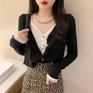 Mock-two Piece Long-sleeve T-shirt