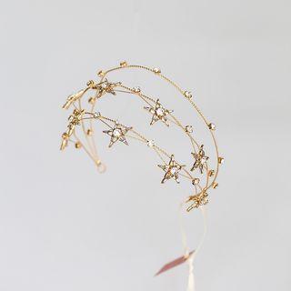 Wedding Rhinestone Star Layered Headband As Shown In Figure - One Size